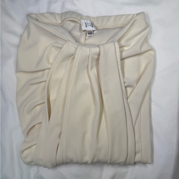 HELSA- XXS -matte jersey long wrap skirt- ivory. - Picture 6 of 8